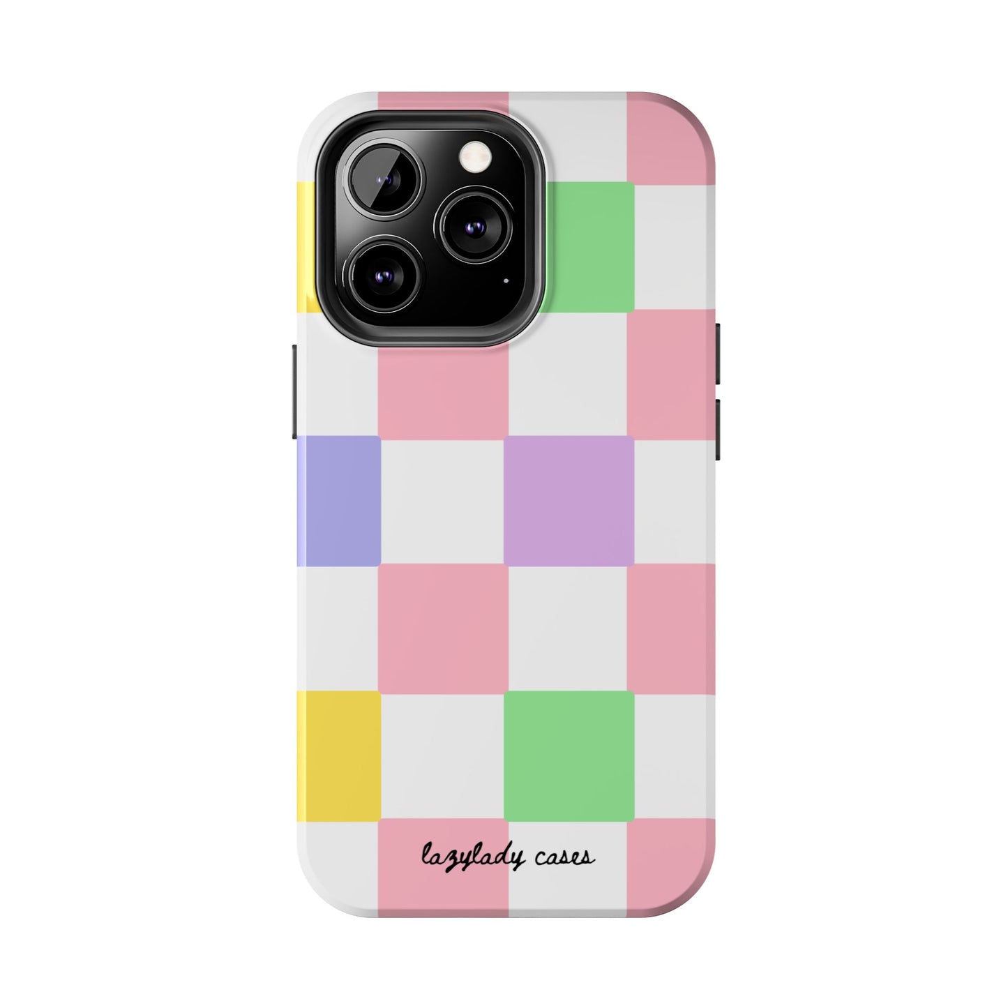 Colorful Checkerboard Tough Phone Case – Vibrant & Durable Protection