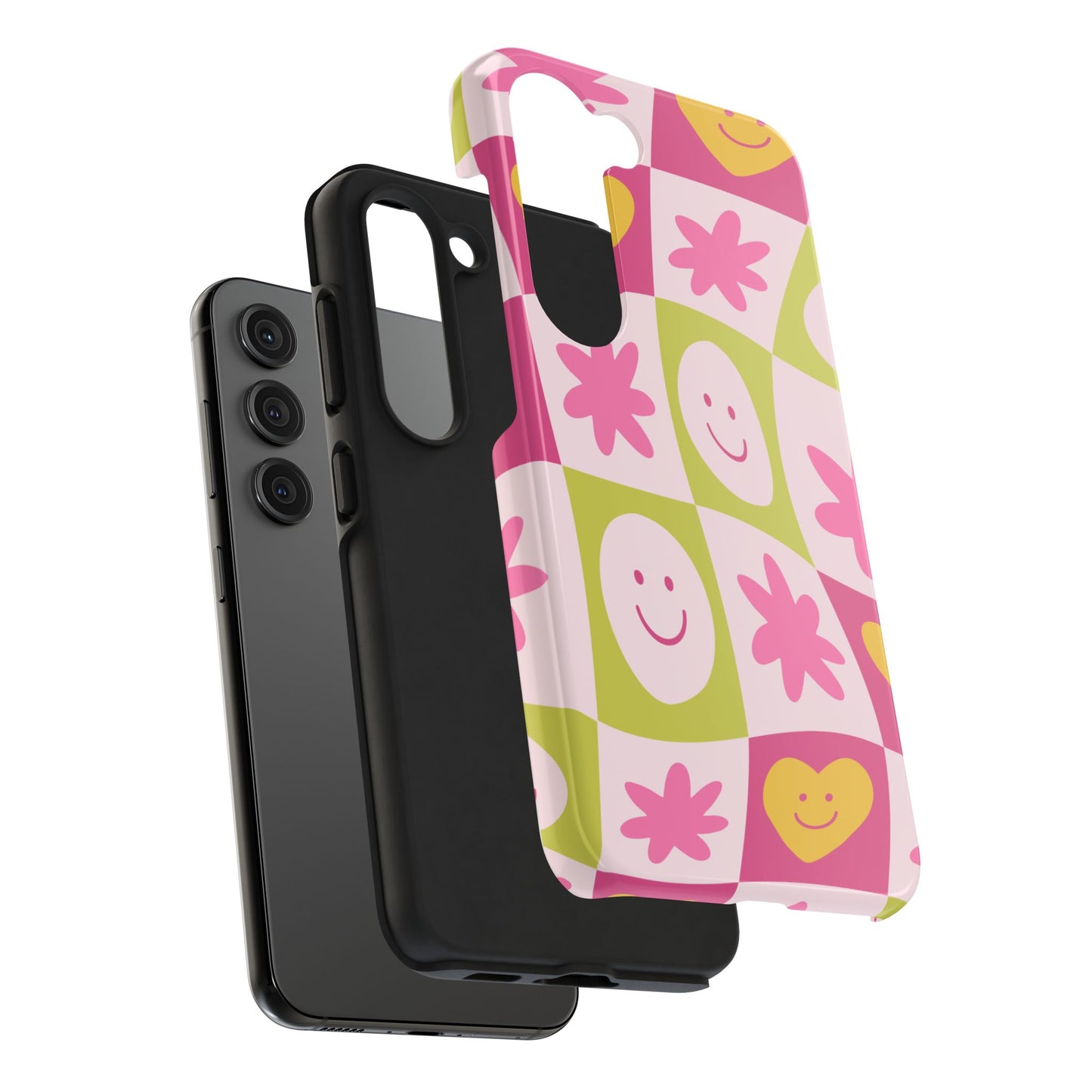 Colorful Smiley Pattern Tough Phone Cases, Playful Phone Covers, Fun Gifts for Friends, Cute Accessories, Vibrant and Durable