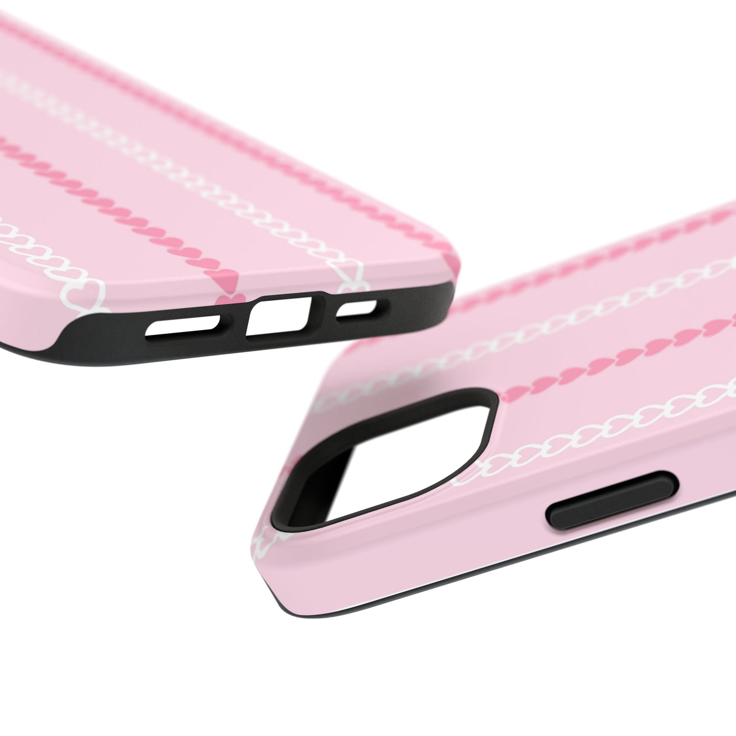 Pink Heart Stripe Impact-Resistant Phone Case