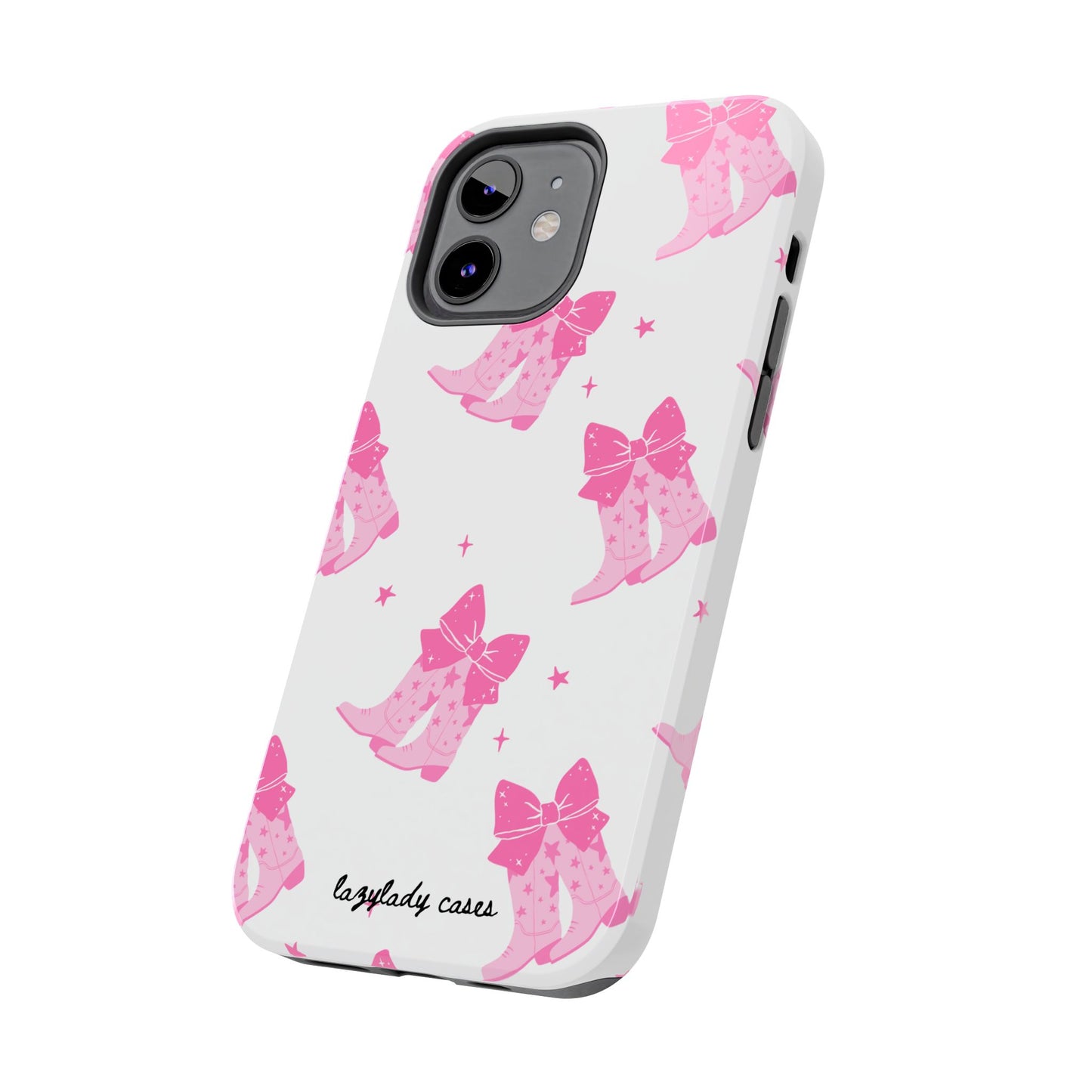 Pink Cowgirl Tough Phone Case - Trendy Protection with Bow Design