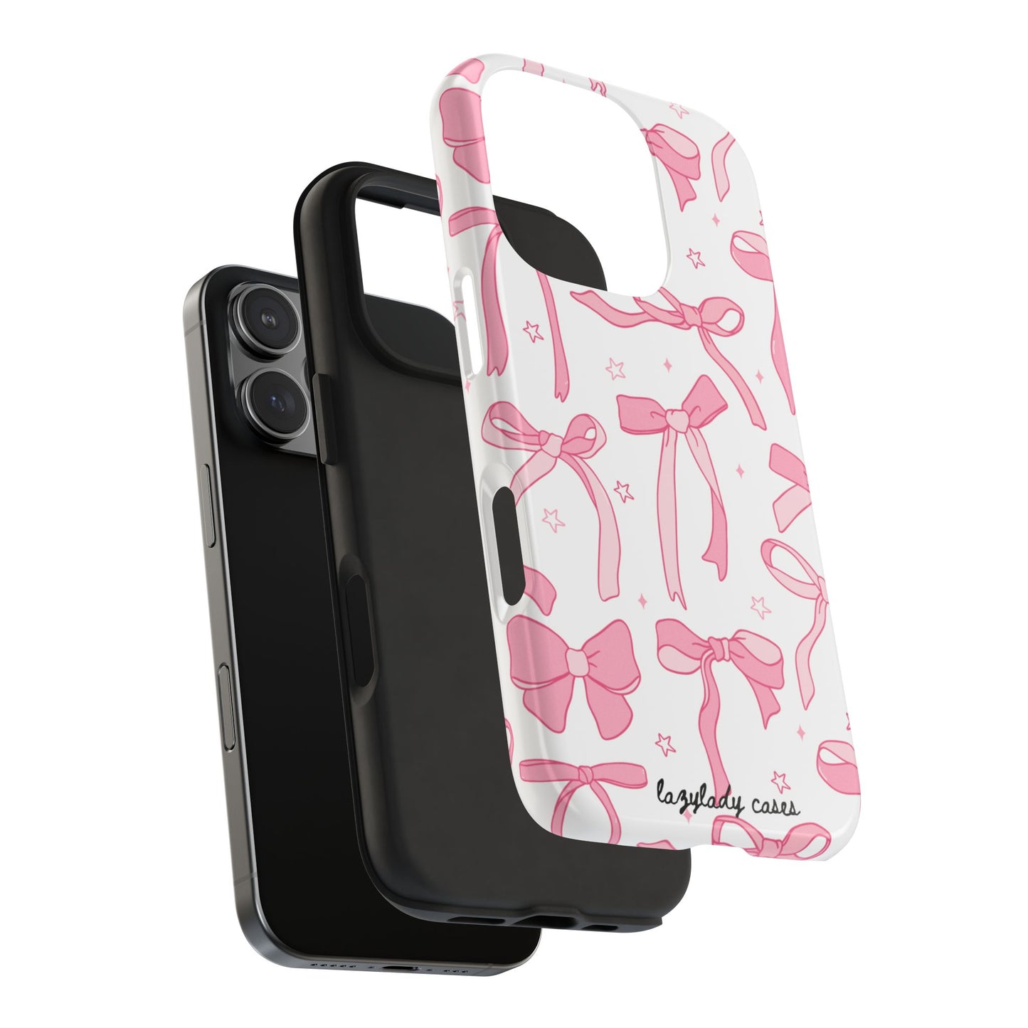 Cute Pink Bow Tough Phone Case - Stylish and Durable Protection