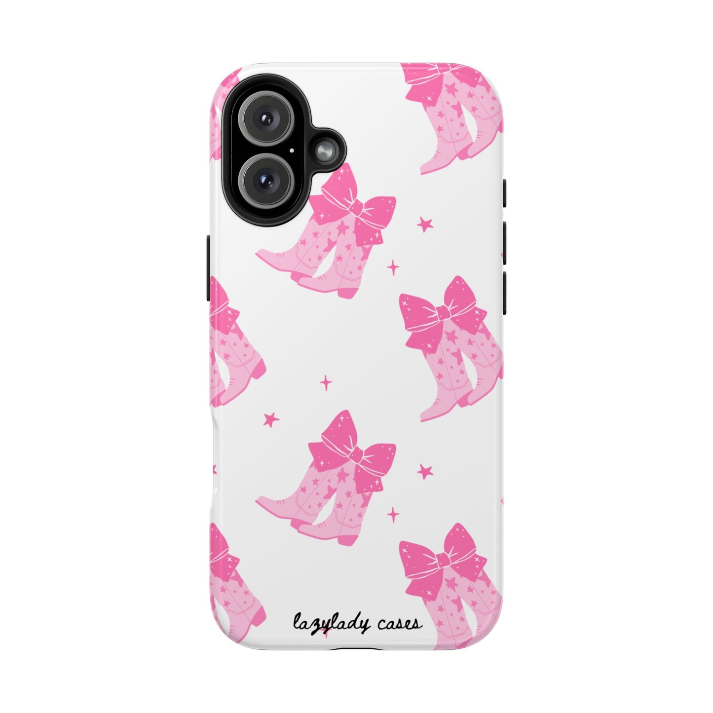 Pink Cowgirl Tough Phone Case - Trendy Protection with Bow Design
