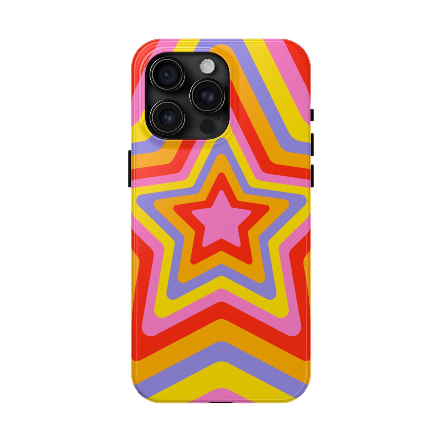 Colorful Star Pattern Tough Phone Cases | Durable Phone Cover, Unique Gifts, Trendy Accessories, Fun Tech Style