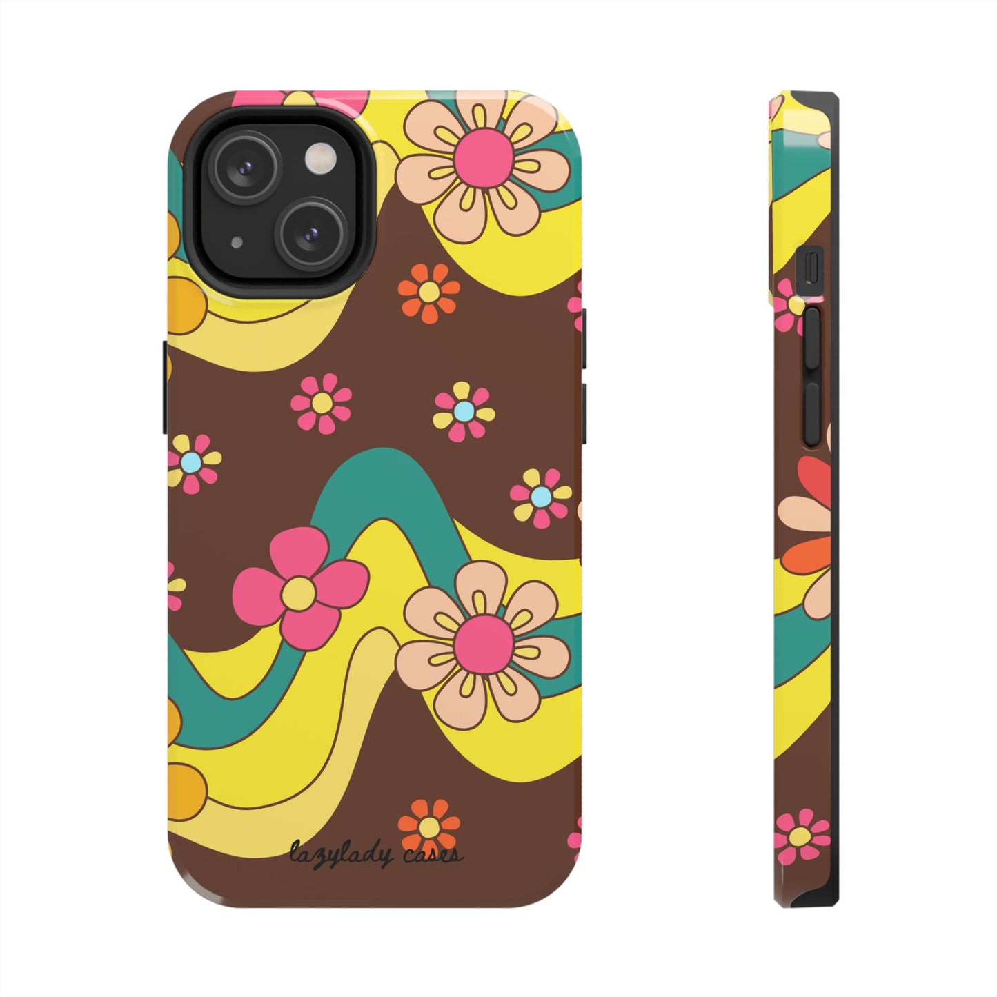 Retro Floral Tough Phone Case – Stylish and Durable Design