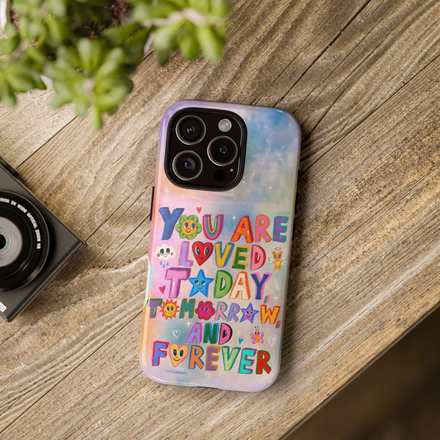 Colorful Phone Case with Positive Affirmations, Inspirational Phone Shell, Cute Gift for Teens, Motivational Tech Accessory, I Love You Case