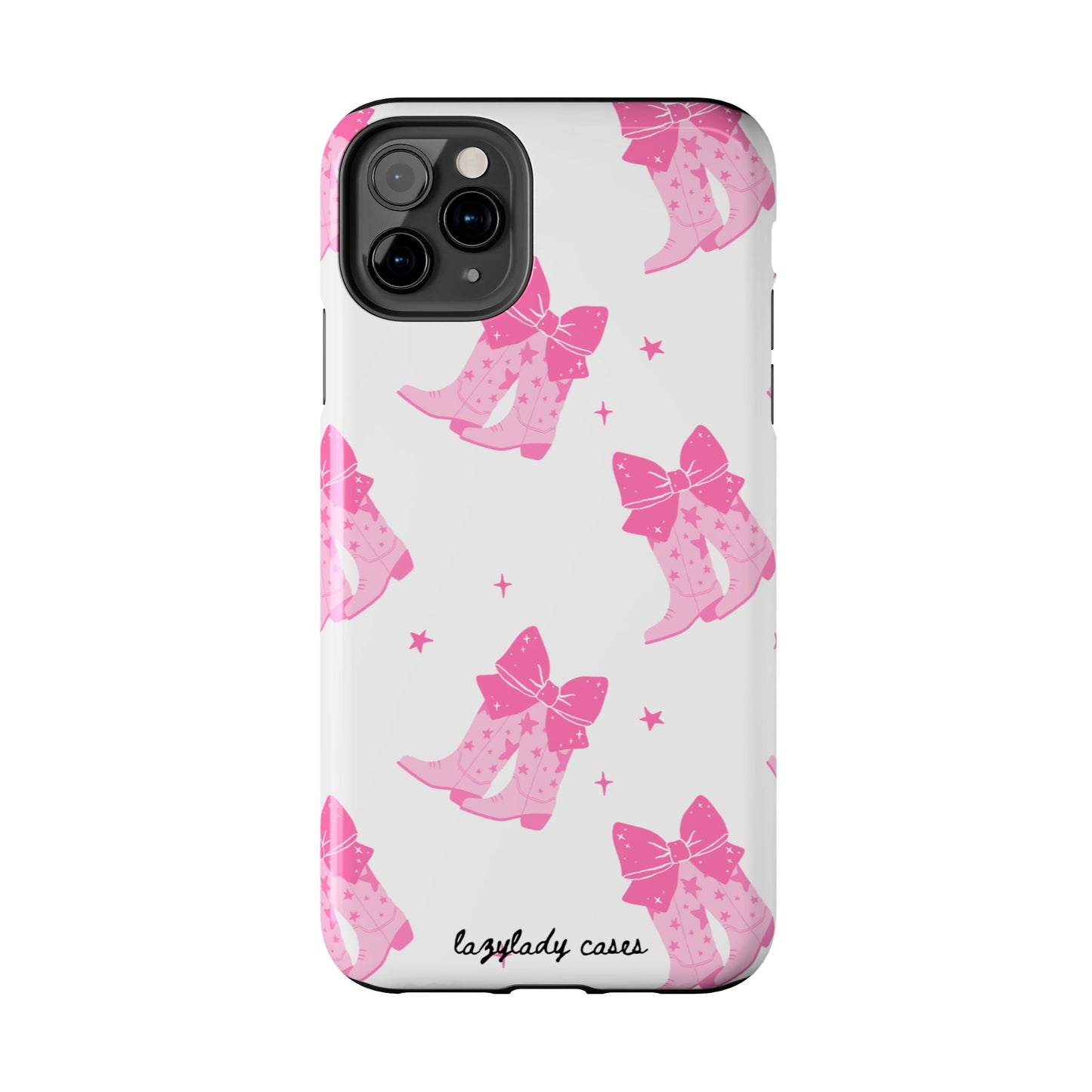 Pink Cowgirl Tough Phone Case - Trendy Protection with Bow Design