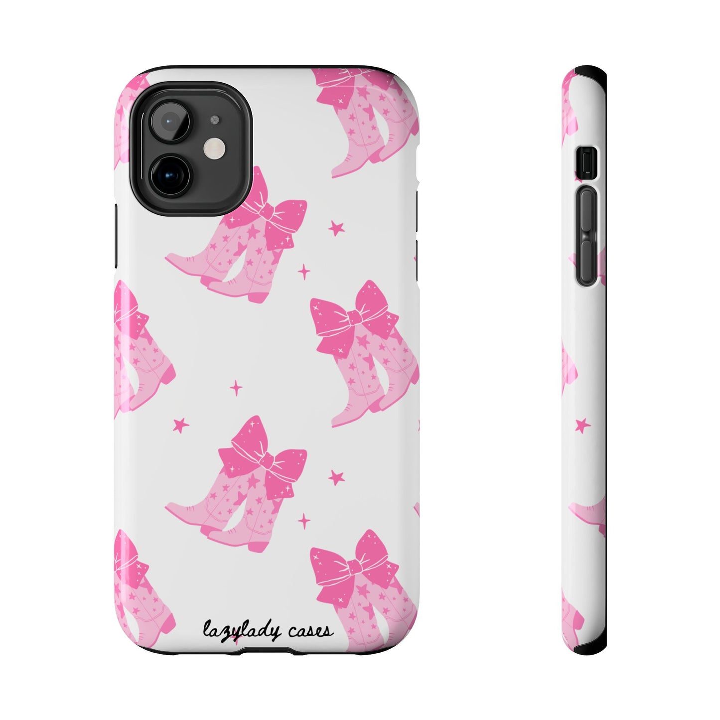 Pink Cowgirl Tough Phone Case - Trendy Protection with Bow Design