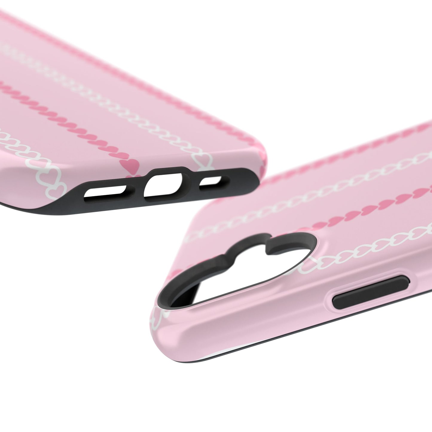 Pink Heart Stripe Impact-Resistant Phone Case