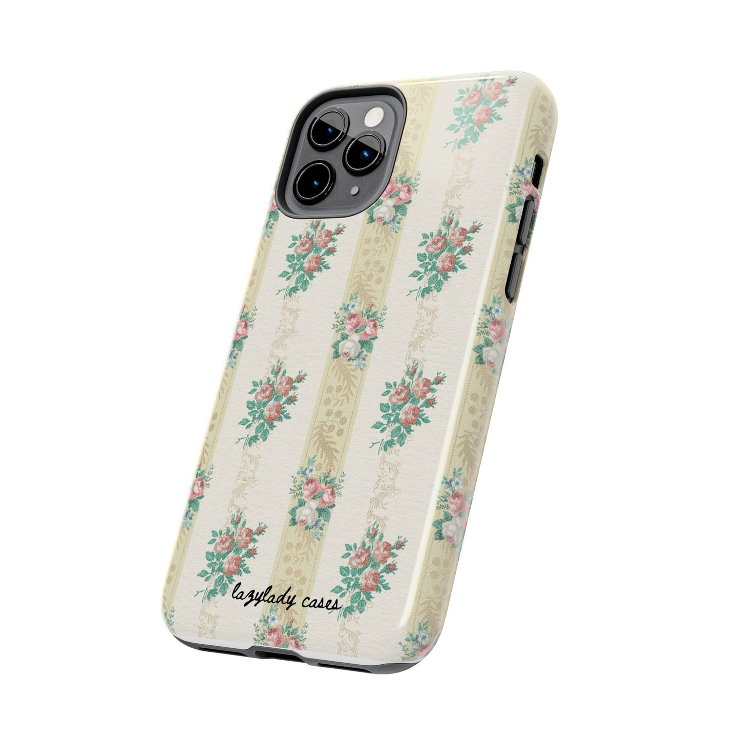Elegant Floral Tough Phone Case - Vintage Inspired Design