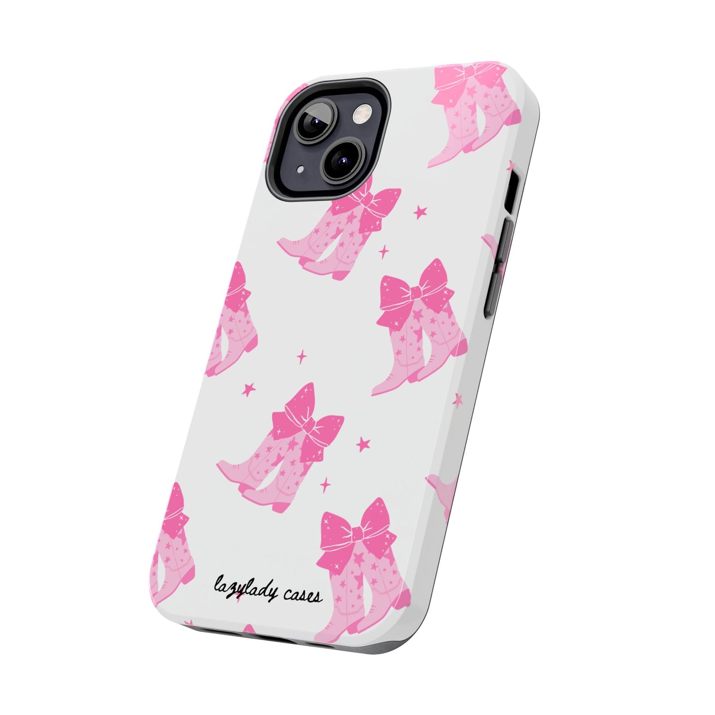 Pink Cowgirl Tough Phone Case - Trendy Protection with Bow Design