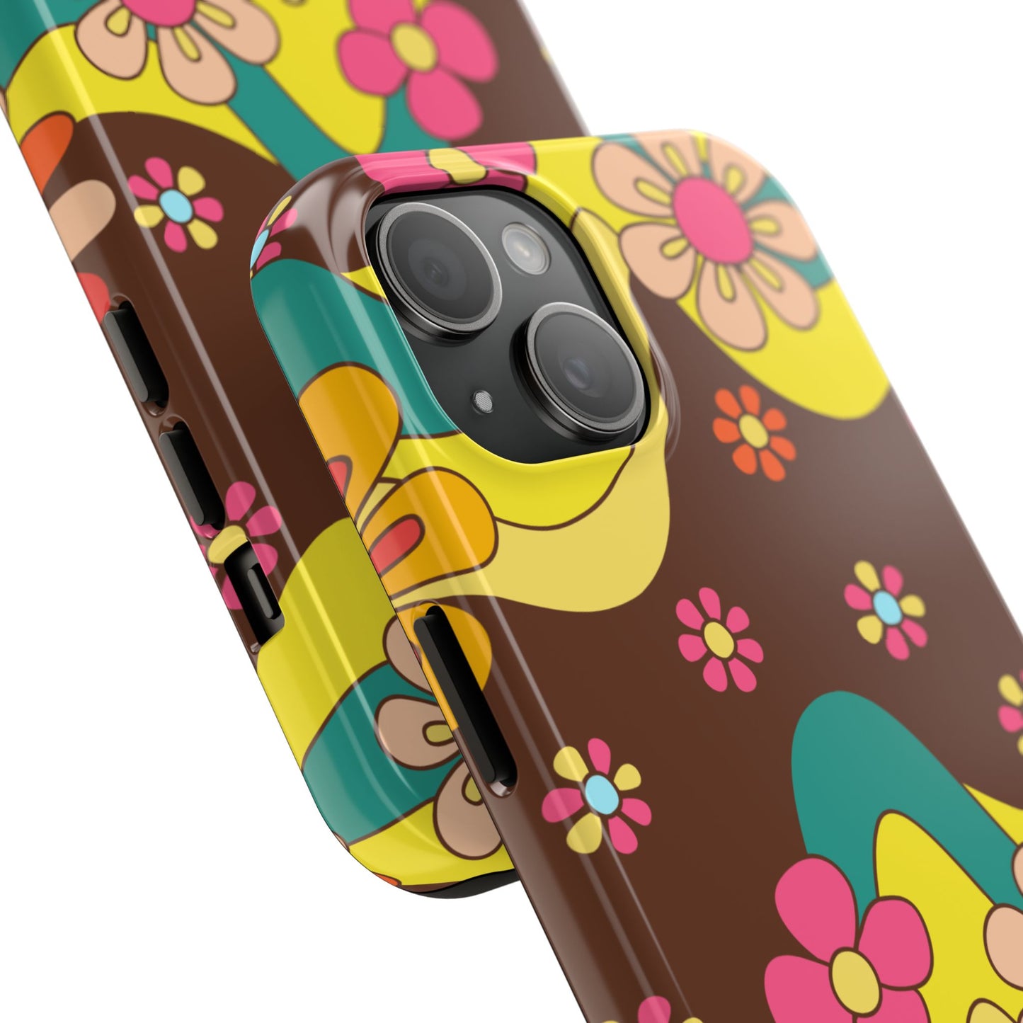 Retro Floral Tough Phone Case – Stylish and Durable Design