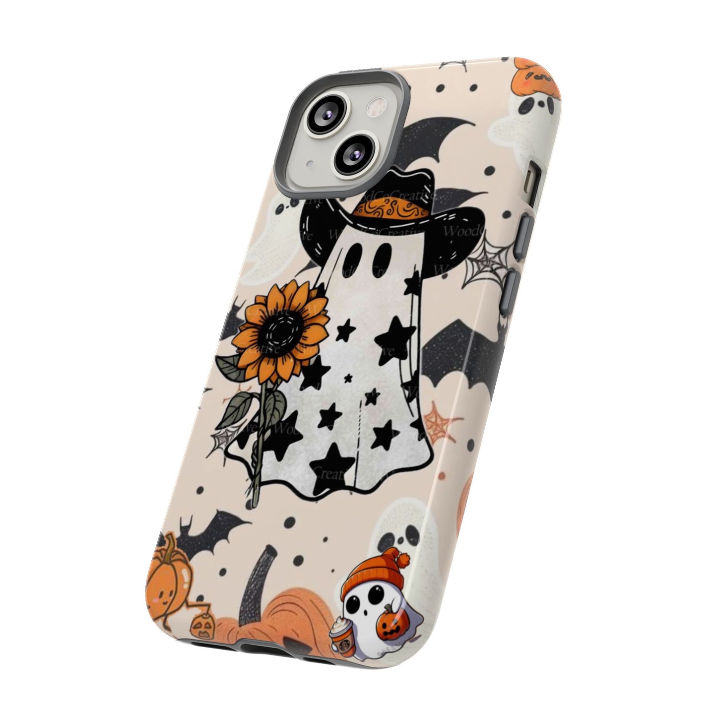 Cute Ghost Phone Case, Halloween Decor, Spooky Gift, Fall Accessories, Pumpkin Lover's Gift, Autumn Vibes, Trick or Treat