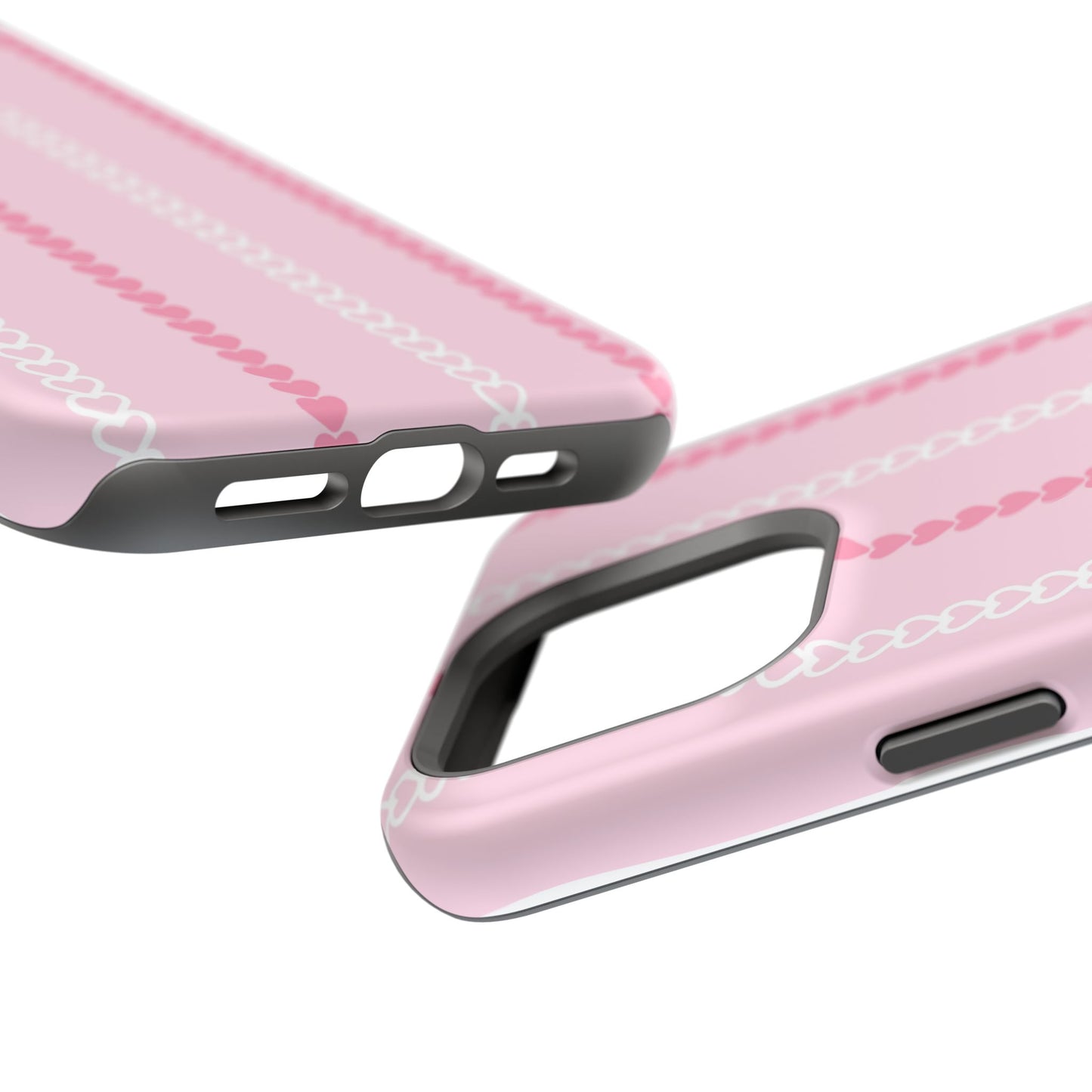 Pink Heart Stripe Impact-Resistant Phone Case