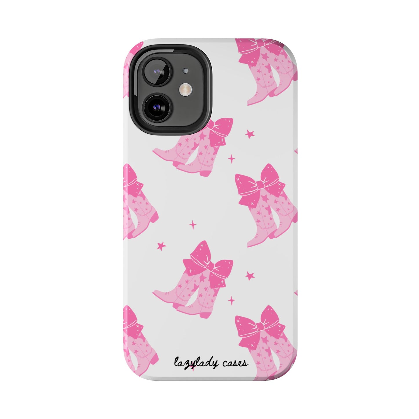 Pink Cowgirl Tough Phone Case - Trendy Protection with Bow Design