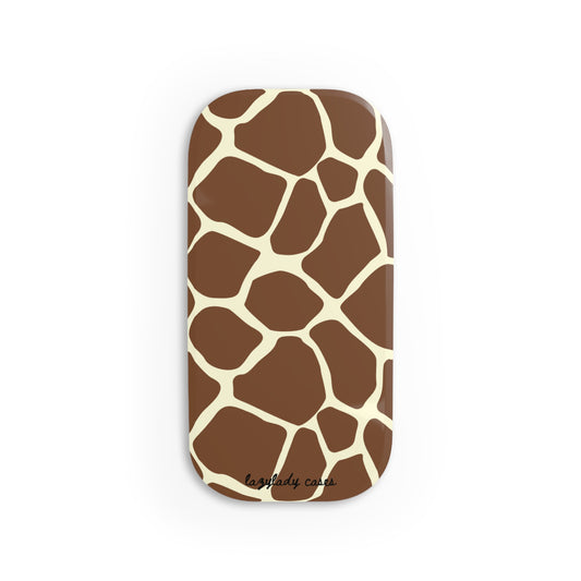 Giraffe Print Phone Grip - Stylish Click-On Holder for Animal Lovers