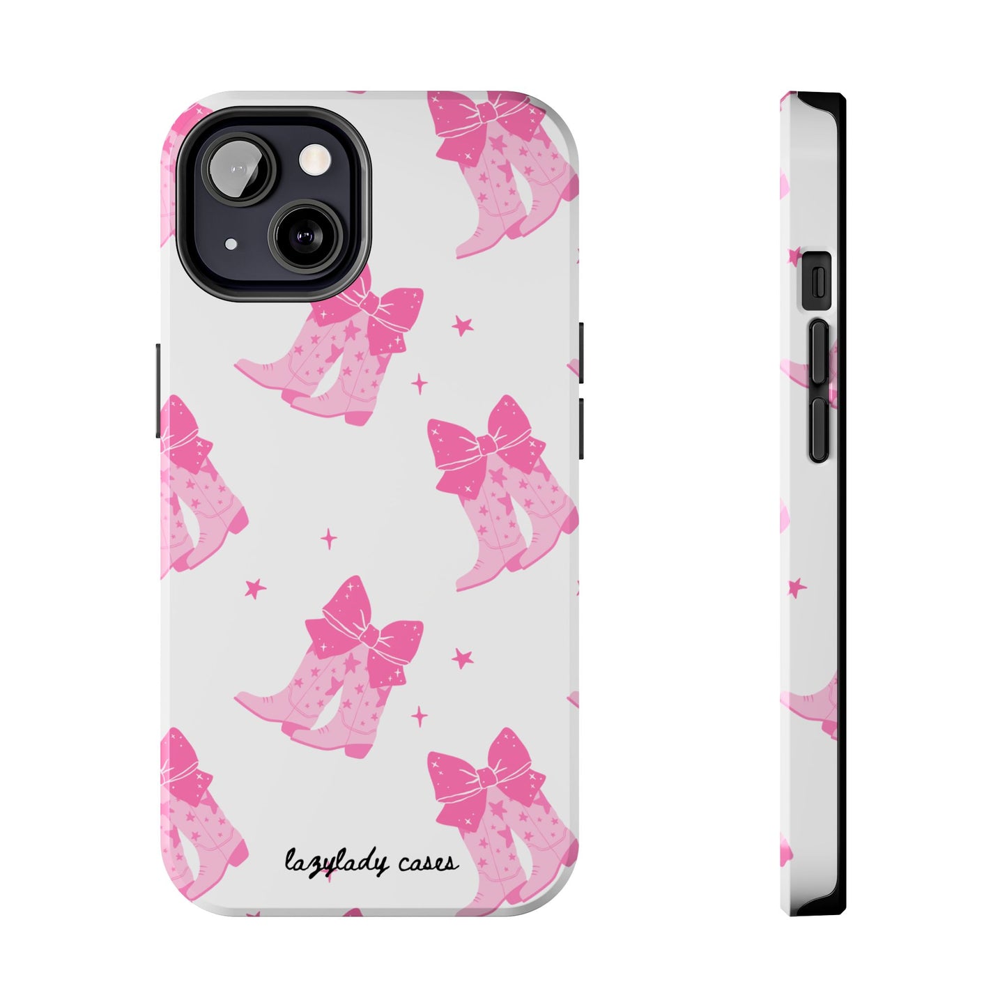 Pink Cowgirl Tough Phone Case - Trendy Protection with Bow Design
