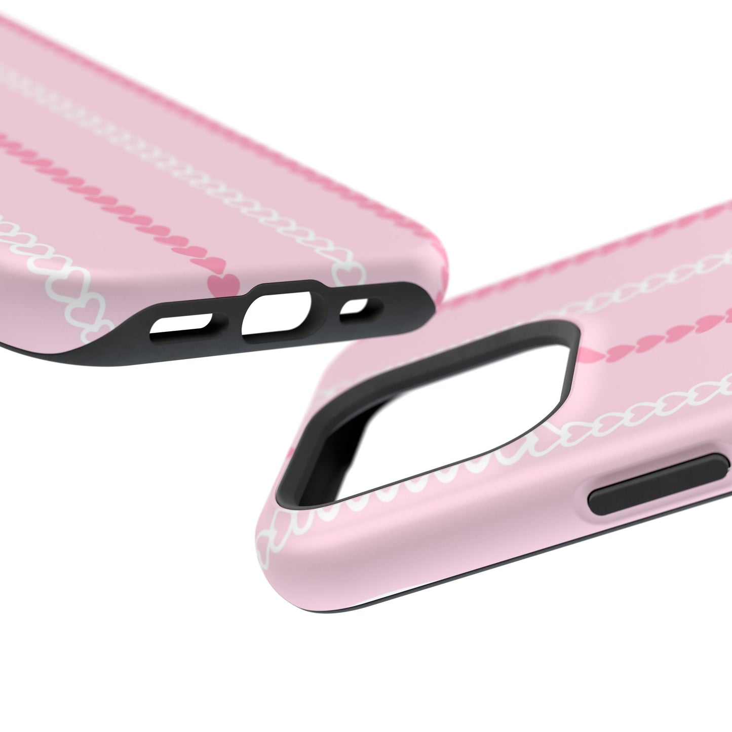 Pink Heart Stripe Impact-Resistant Phone Case