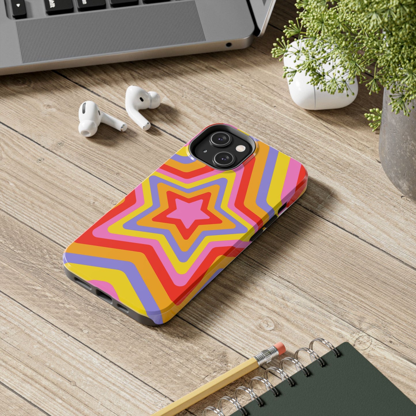 Colorful Star Pattern Tough Phone Cases | Durable Phone Cover, Unique Gifts, Trendy Accessories, Fun Tech Style