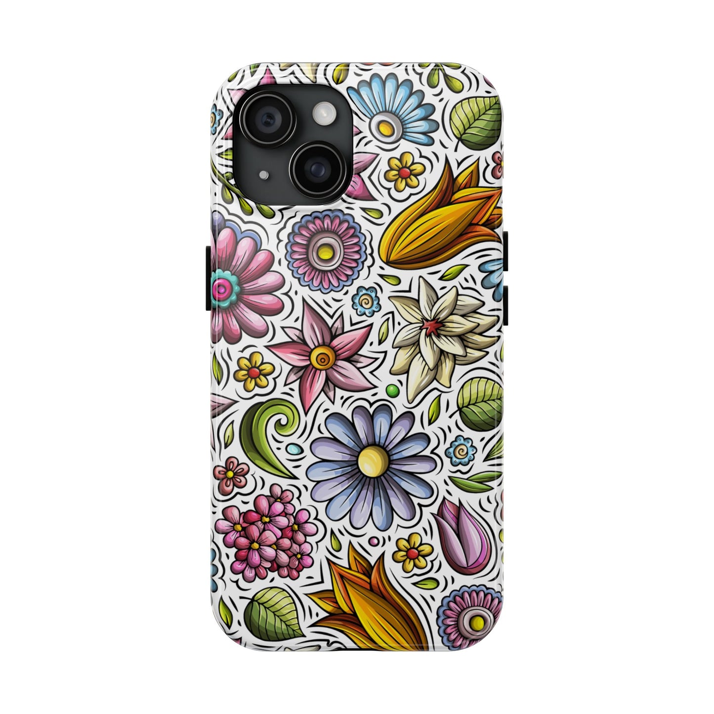 Floral Tough Phone Case | Cute Flower Design | Durable Protective Cover, Gift for Her, Phone Accessory, Floral Art Case