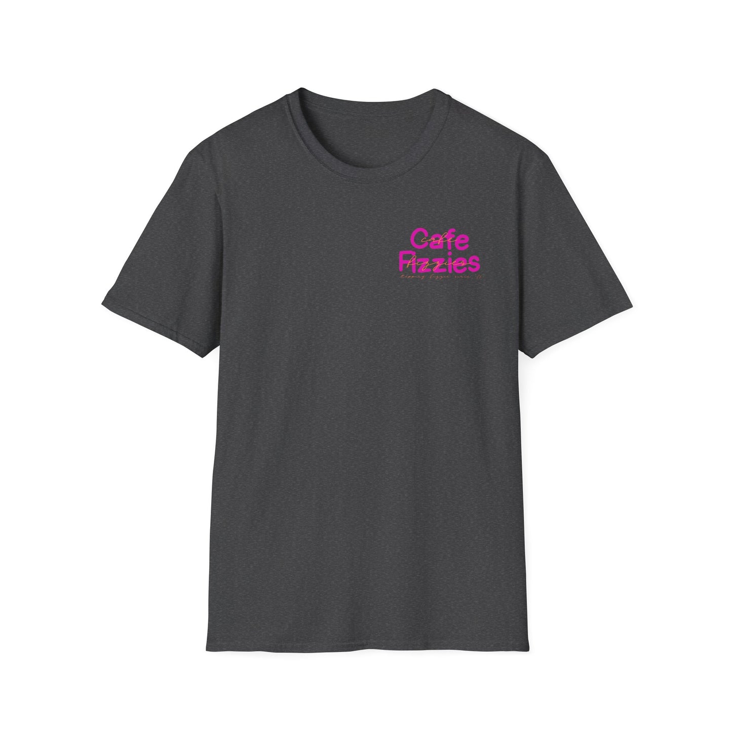 Cafe Fizzies T-Shirt — Retro Pink Cafe Logo Tee for Coffee Lovers
