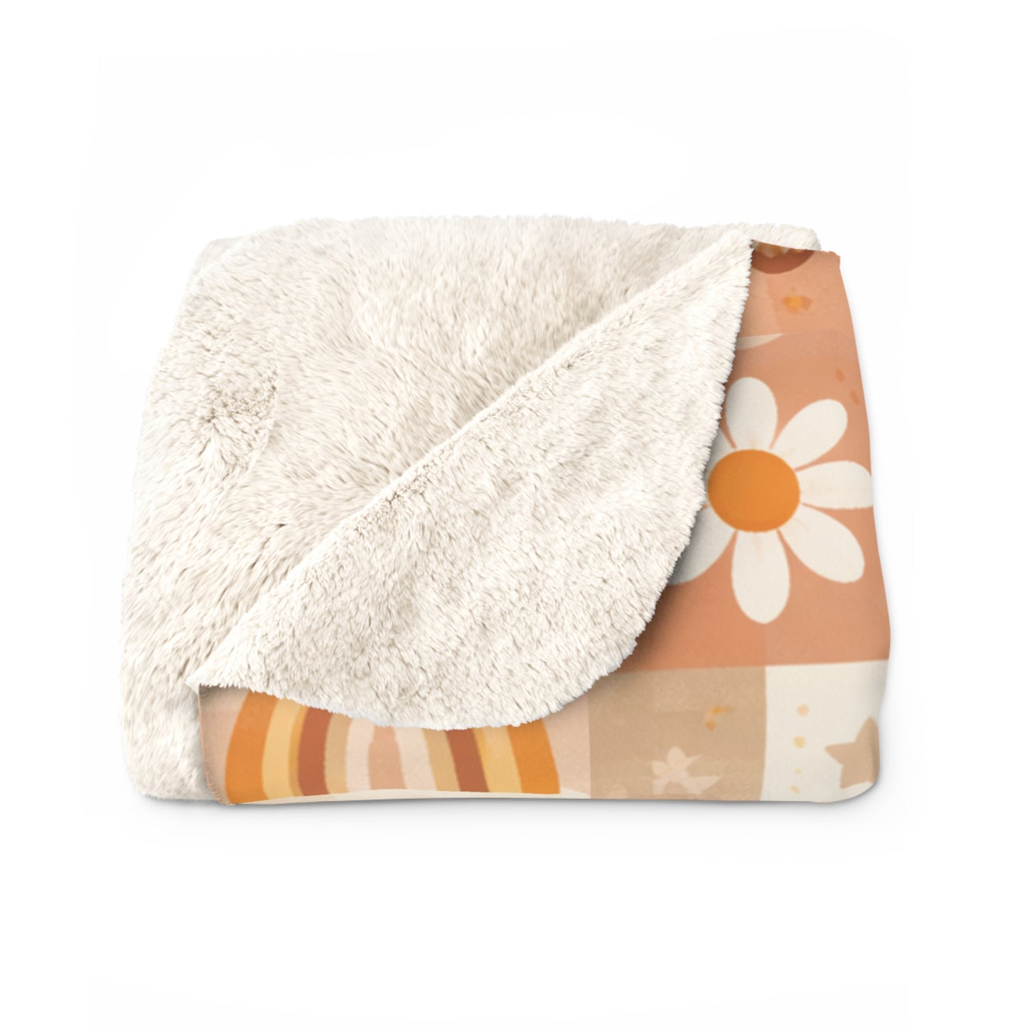 Retro Floral & Butterfly Sherpa Blanket