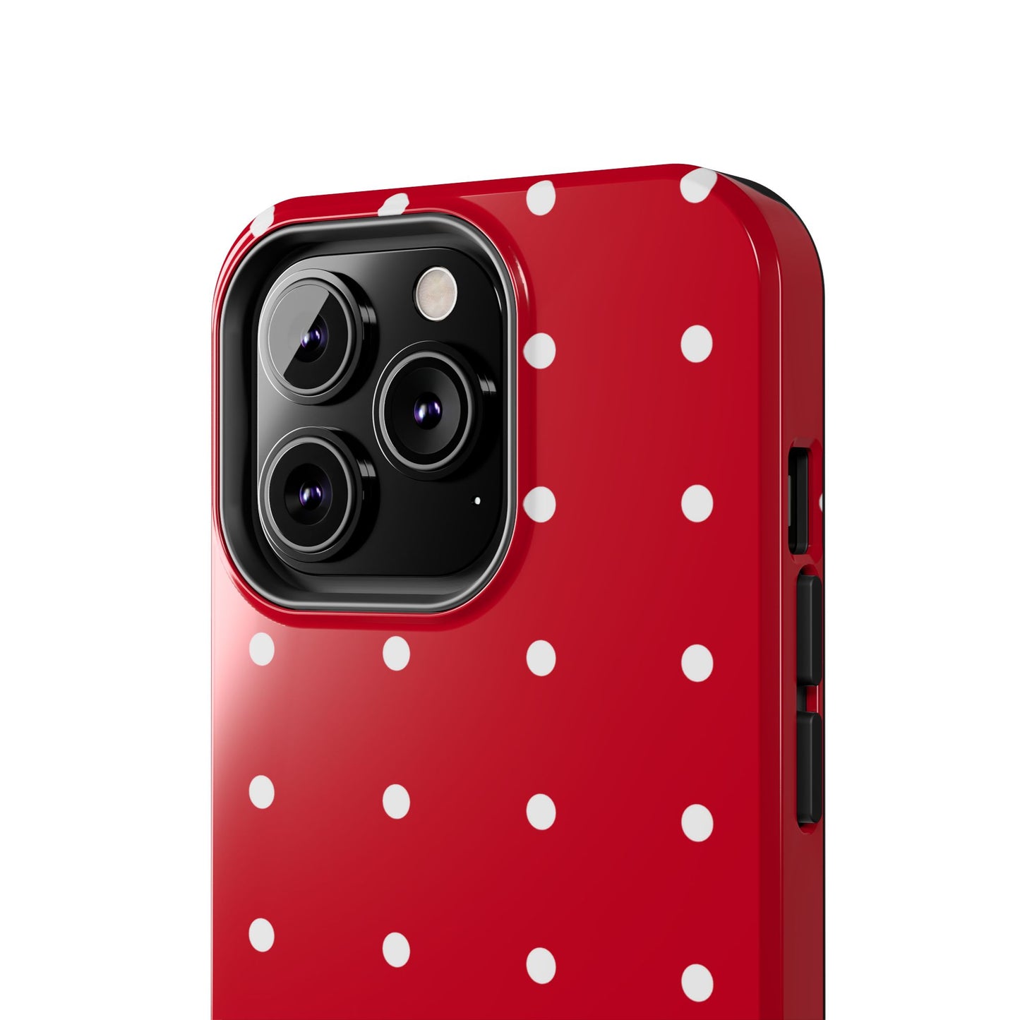Red Polka Dot Tough Phone Case — Durable Glossy Protective Phone Cover