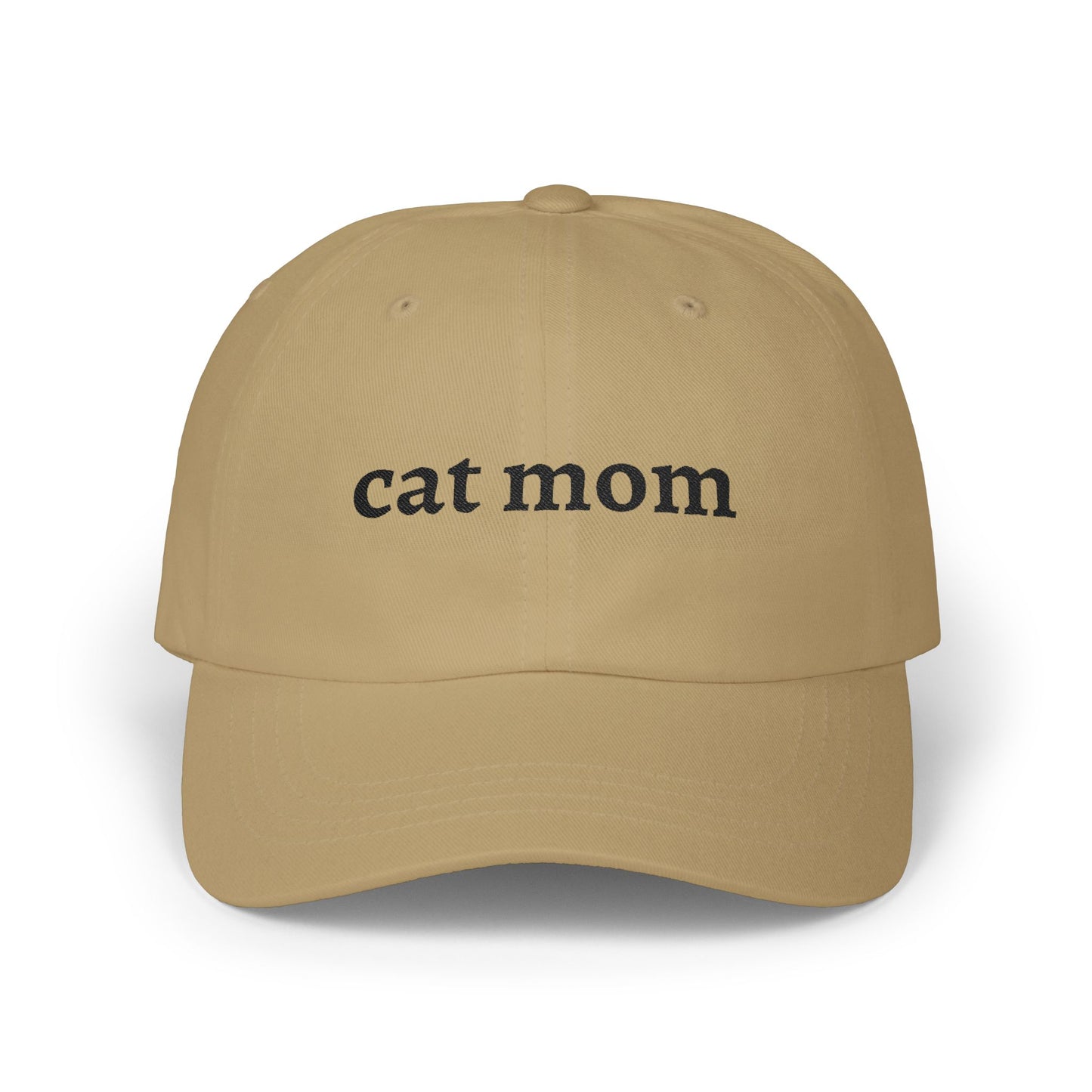 Cat Mom Cap — Embroidered White Baseball Hat for Cat Lovers