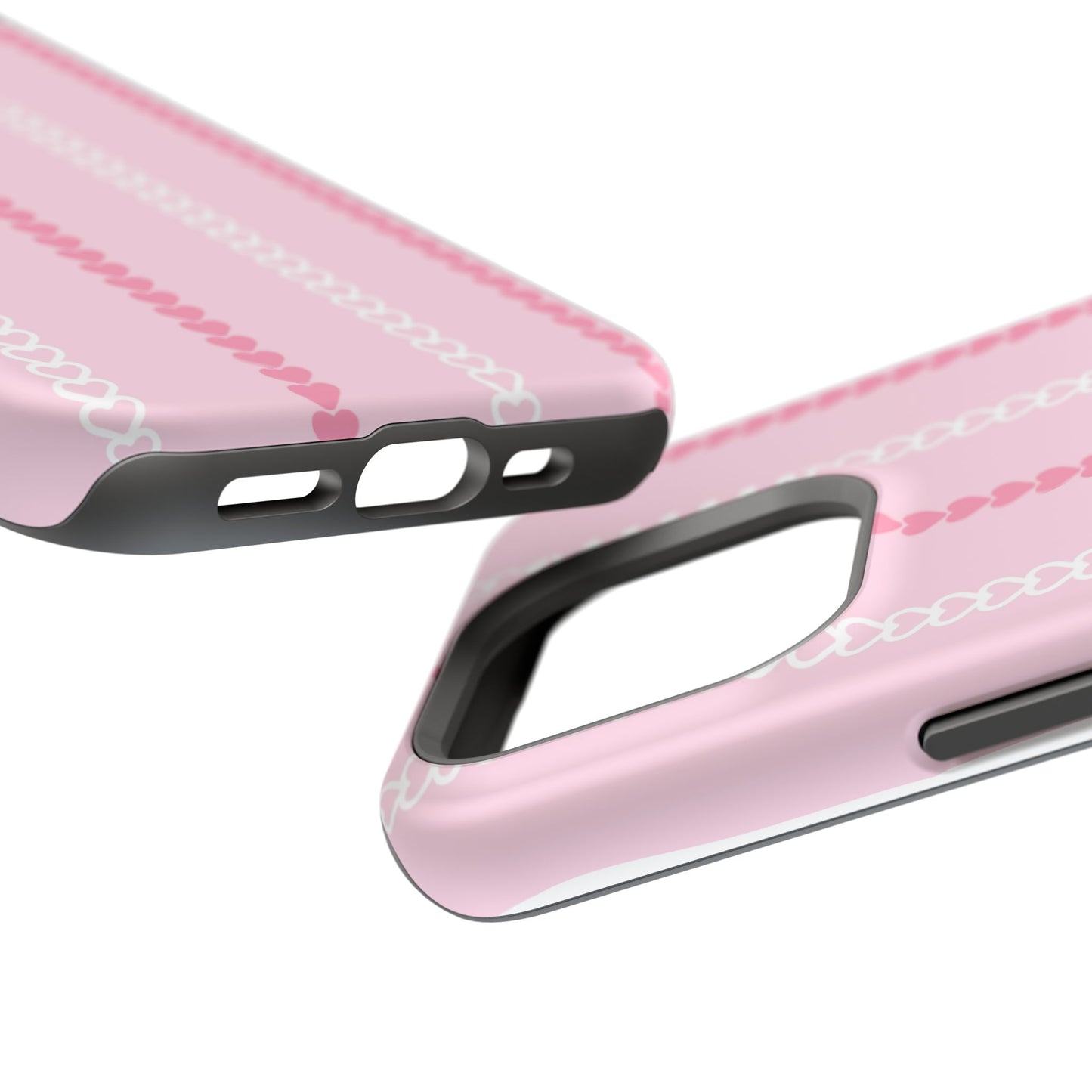 Pink Heart Stripe Impact-Resistant Phone Case