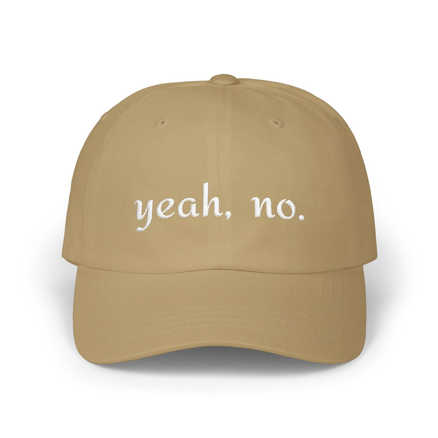 "yeah, no." Embroidered Casual Adjustable Hat