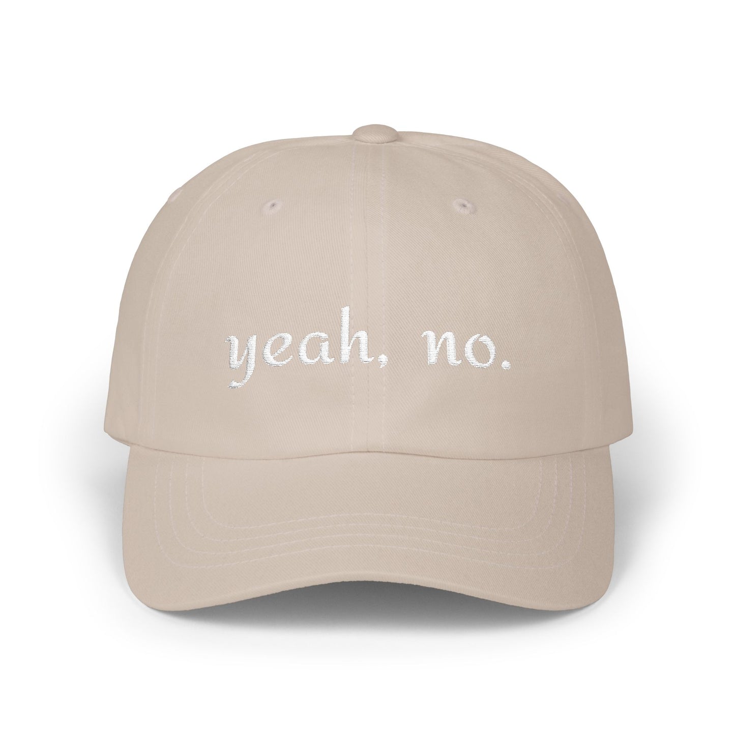 "yeah, no." Embroidered Casual Adjustable Hat