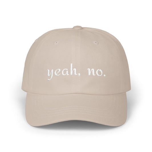 "yeah, no." Embroidered Casual Adjustable Hat