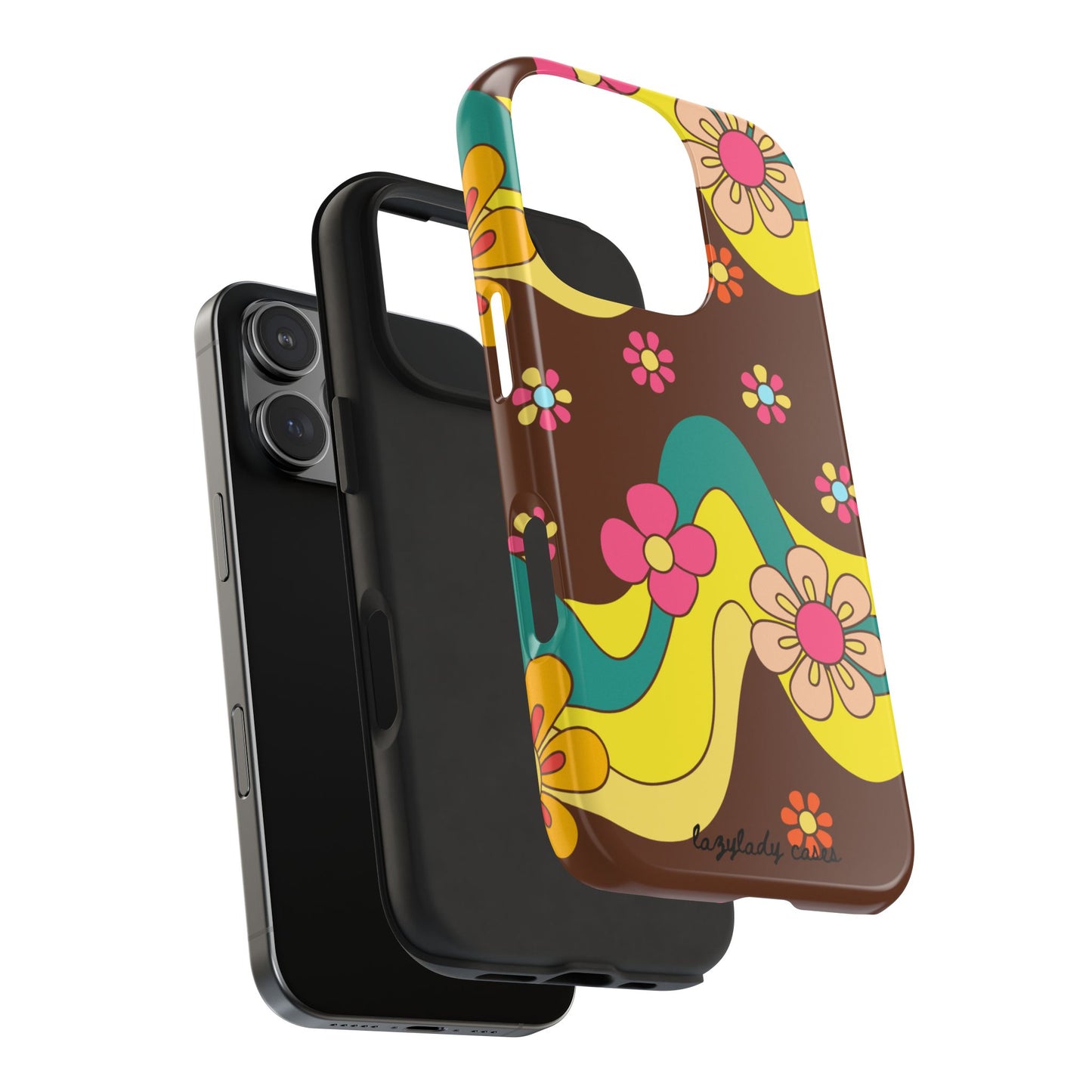 Retro Floral Tough Phone Case – Stylish and Durable Design