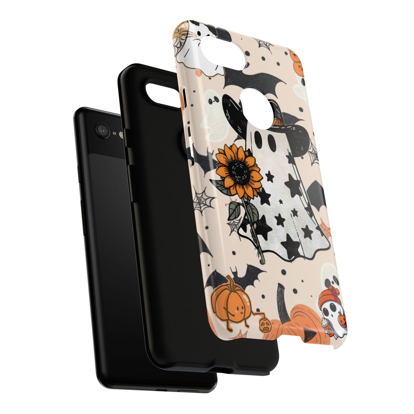 Cute Ghost Phone Case, Halloween Decor, Spooky Gift, Fall Accessories, Pumpkin Lover's Gift, Autumn Vibes, Trick or Treat