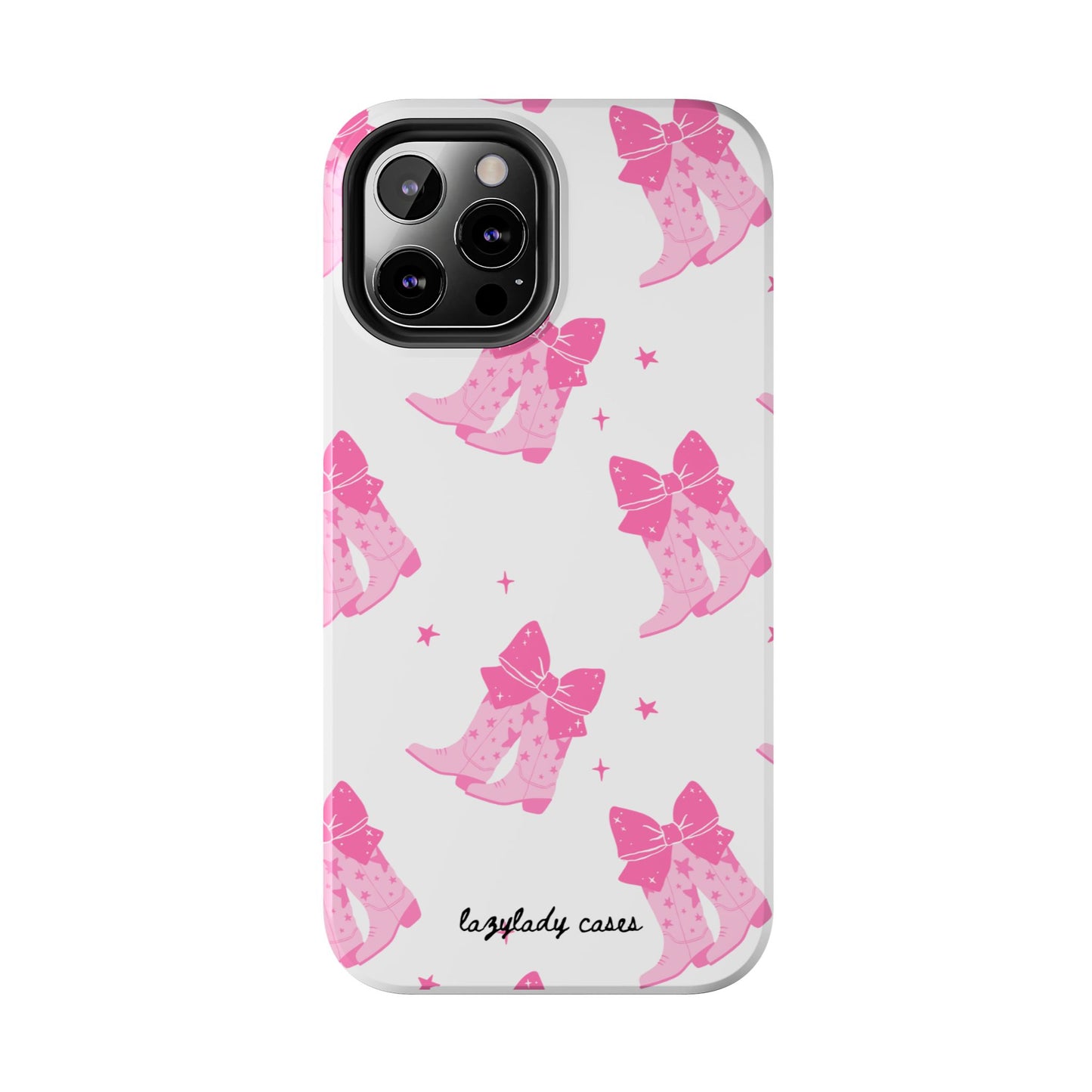 Pink Cowgirl Tough Phone Case - Trendy Protection with Bow Design