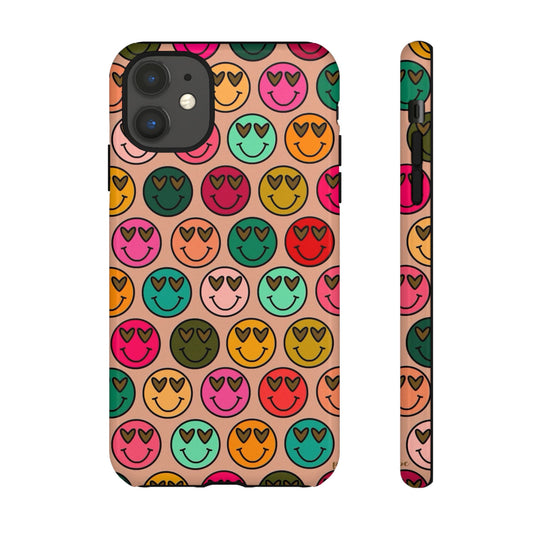 Colorful Smiley Phone Case | Tough Cases, Cute Phone Cover, Happy Vibes, Gift for Friends, Fun Phone Accessory