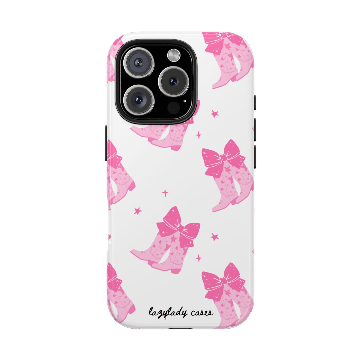 Pink Cowgirl Tough Phone Case - Trendy Protection with Bow Design