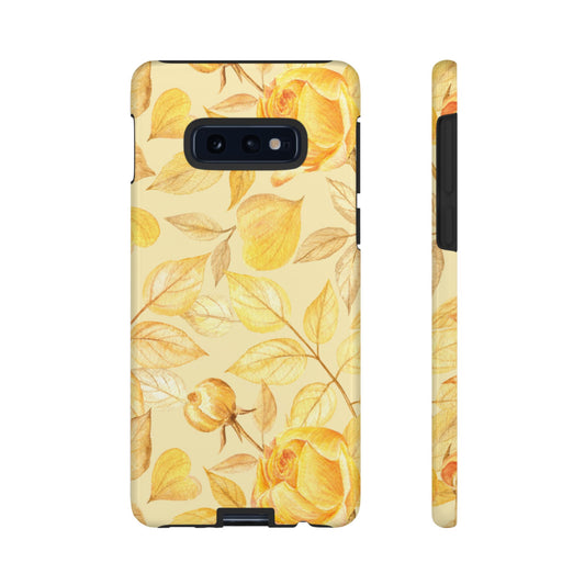 Yellow Dusk Tough Phone Case - Yellow Rose Design