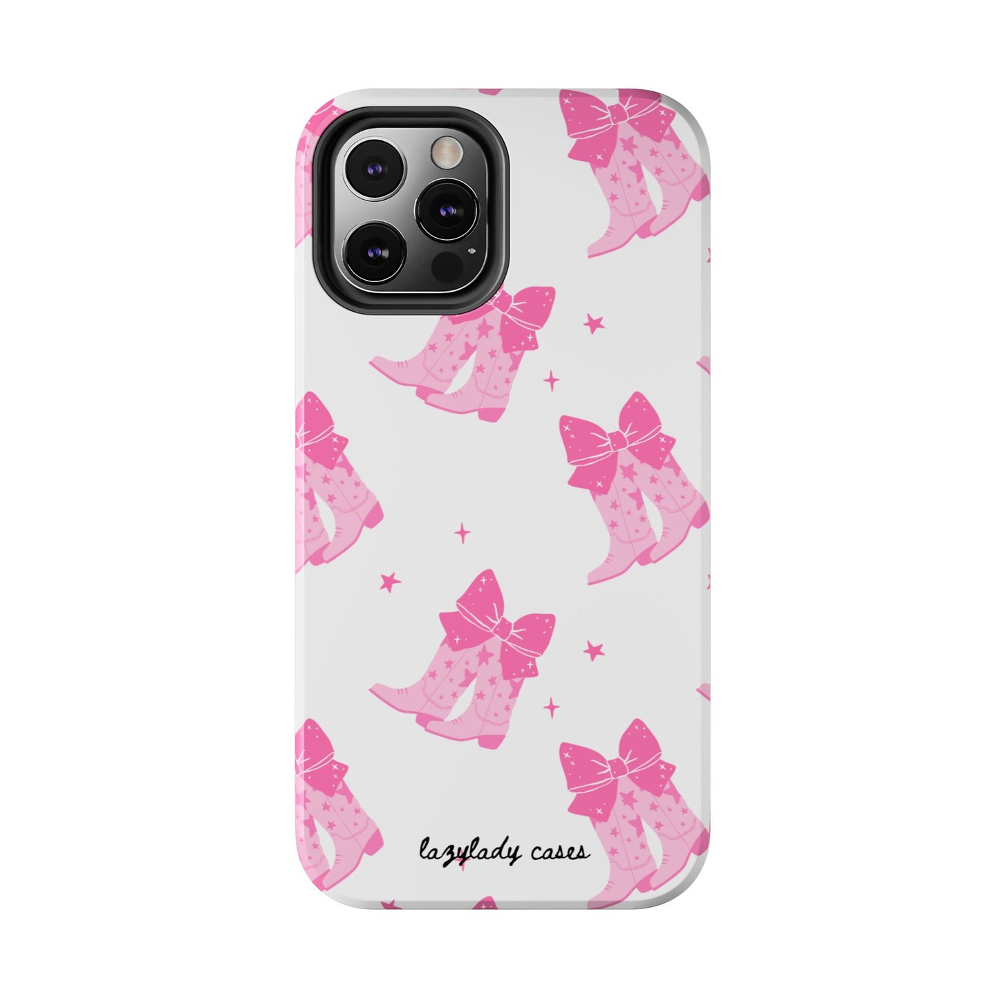 Pink Cowgirl Tough Phone Case - Trendy Protection with Bow Design
