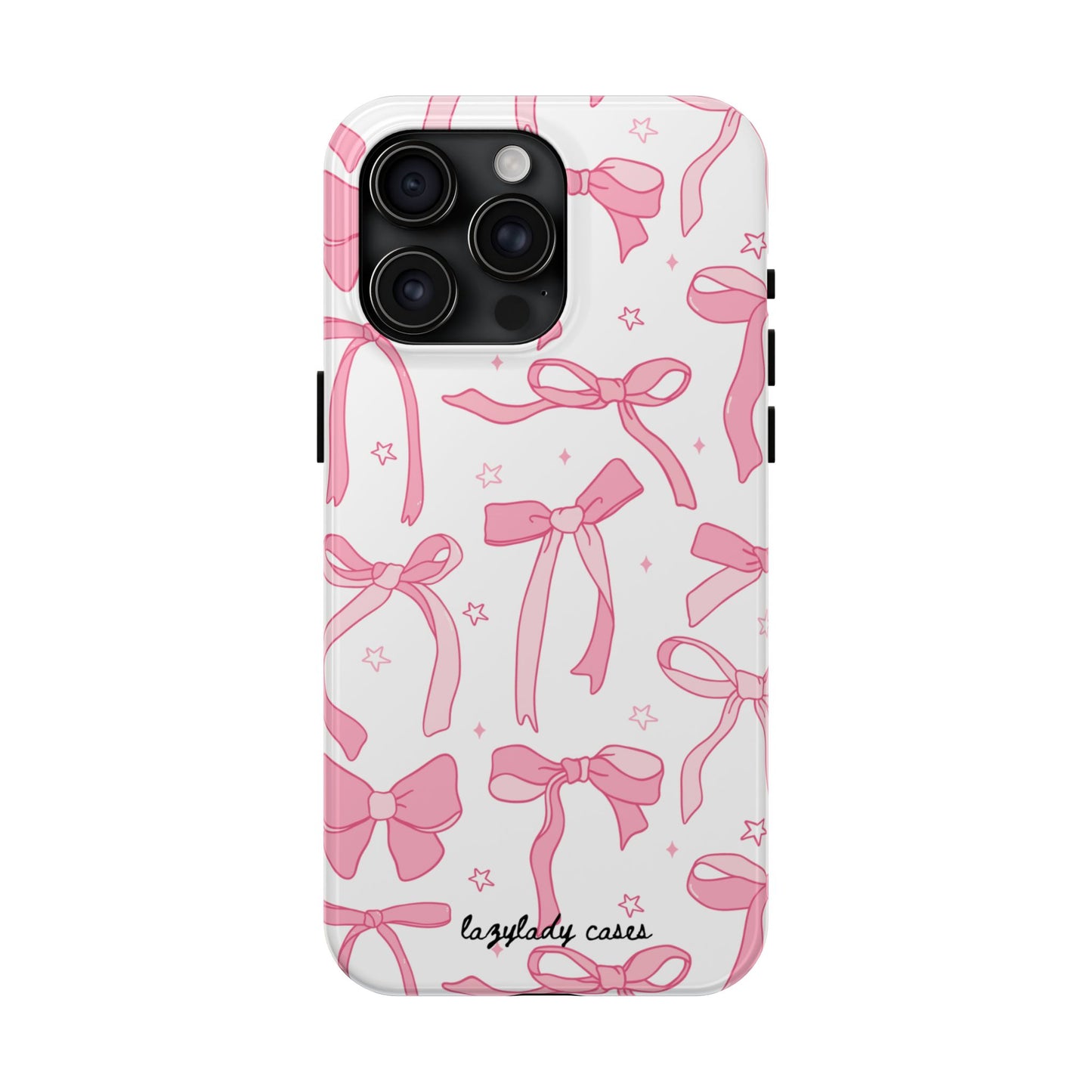 Cute Pink Bow Tough Phone Case - Stylish and Durable Protection