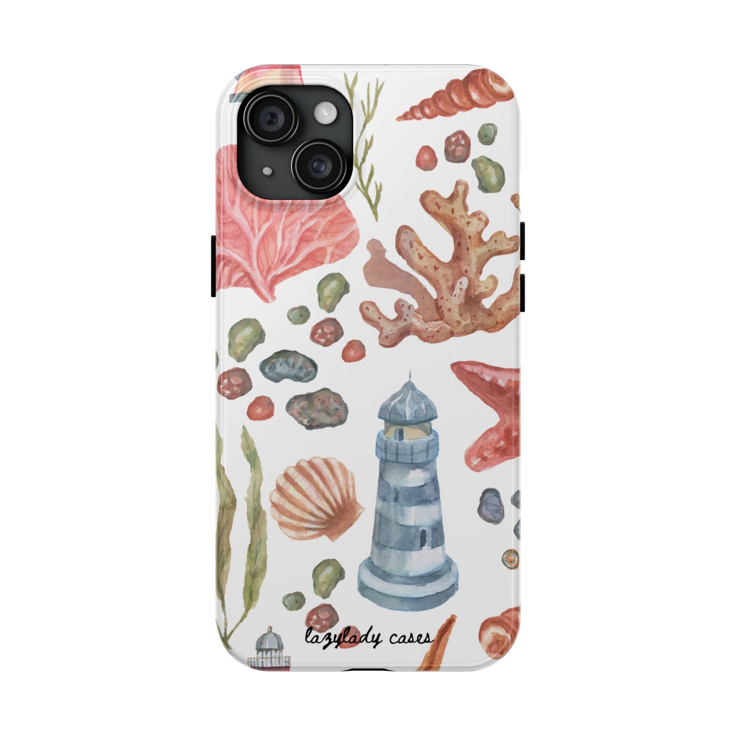 Coastal Art Tough Phone Cases - Stylish Beach Vibes with Lighthouse Design