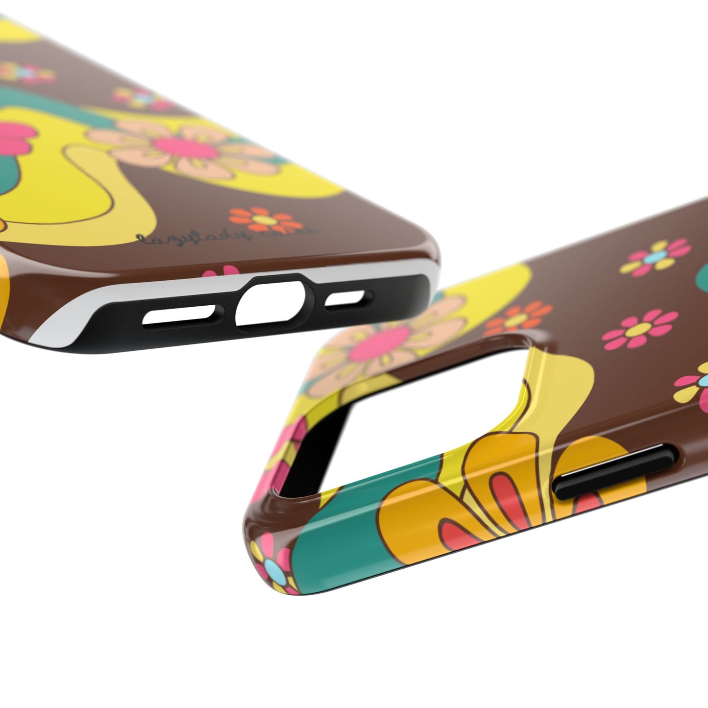 Retro Floral Tough Phone Case – Stylish and Durable Design