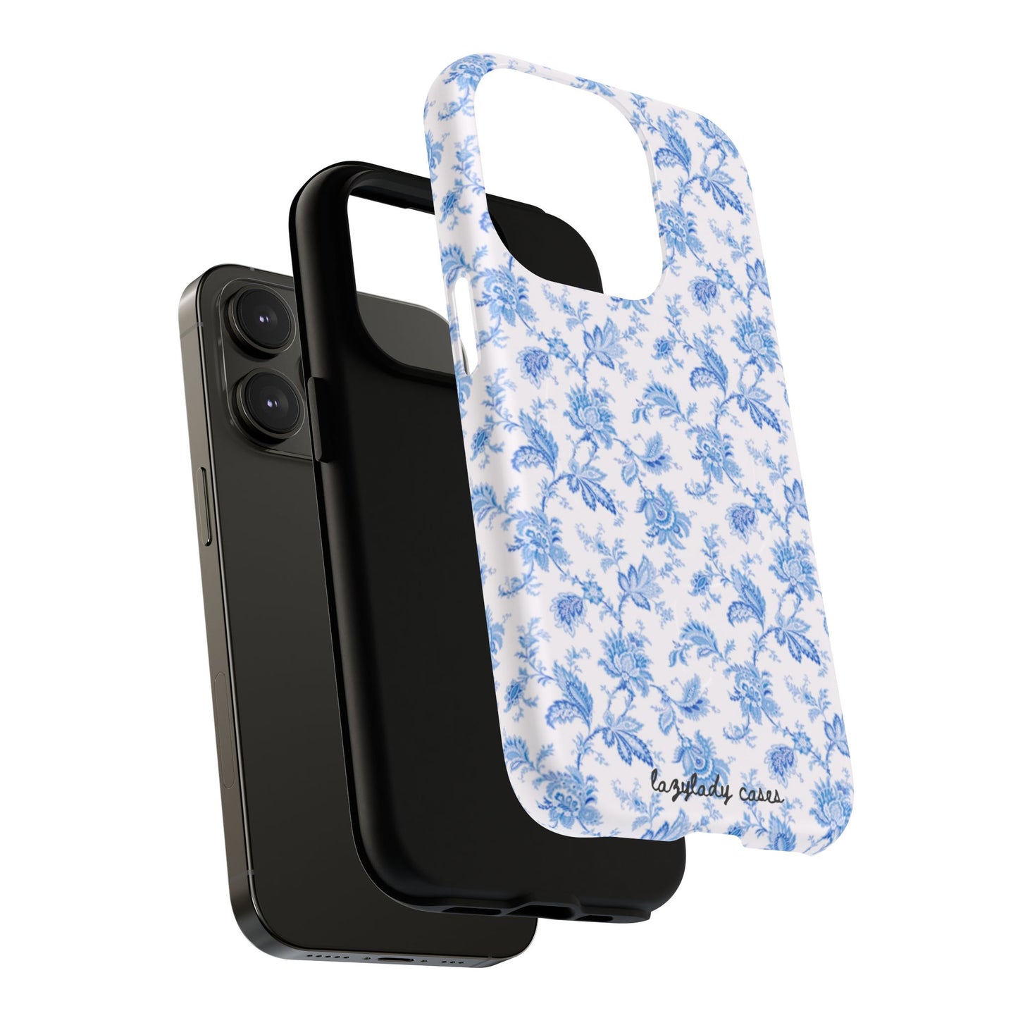 Tough Blue Flo Phone Case - Durable Magnetic Cover for Protection, Cute Gift for Her, Floral Pattern, Trending Tech Accessories