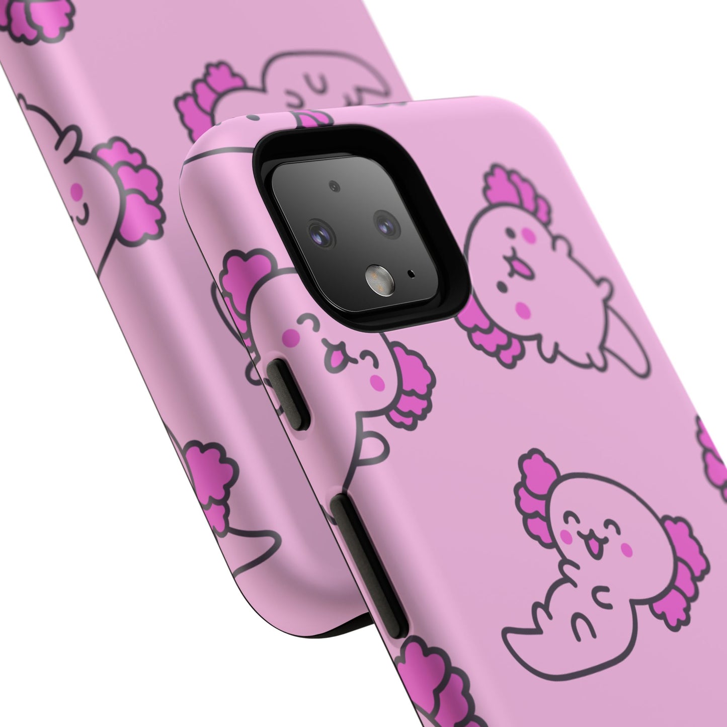 Cute Cartoon Axo Phone Case with Pink Sea Creatures Design