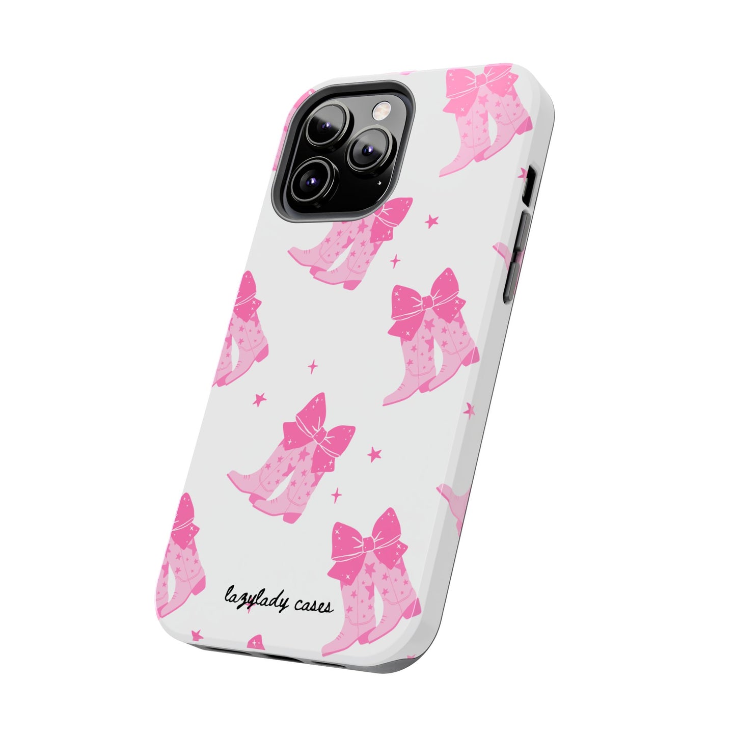 Pink Cowgirl Tough Phone Case - Trendy Protection with Bow Design