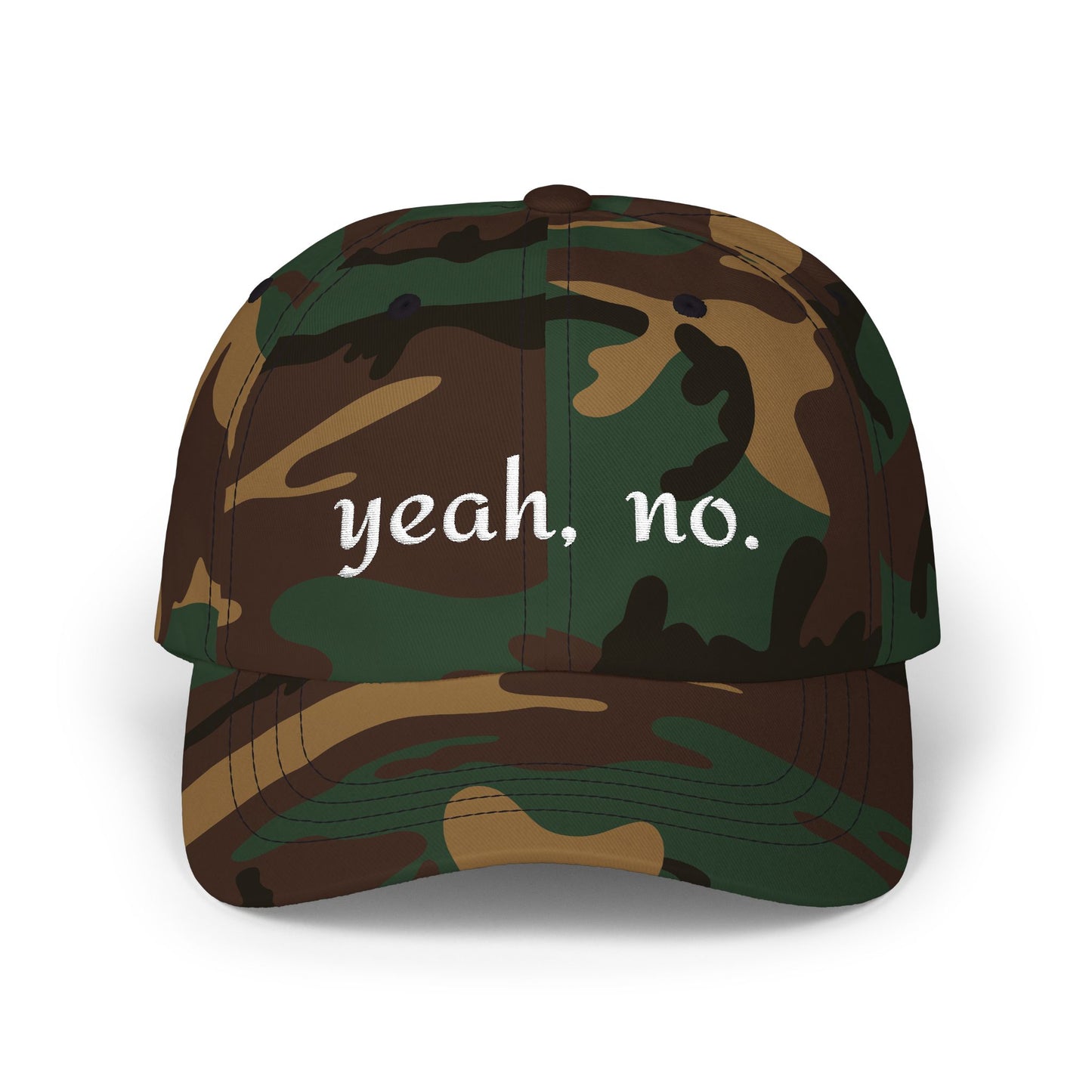 "yeah, no." Embroidered Casual Adjustable Hat
