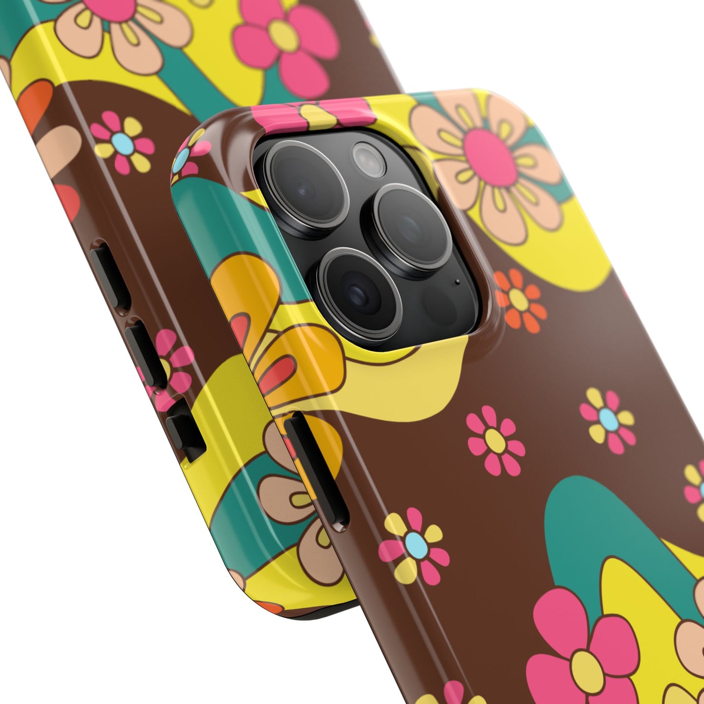 Retro Floral Tough Phone Case – Stylish and Durable Design