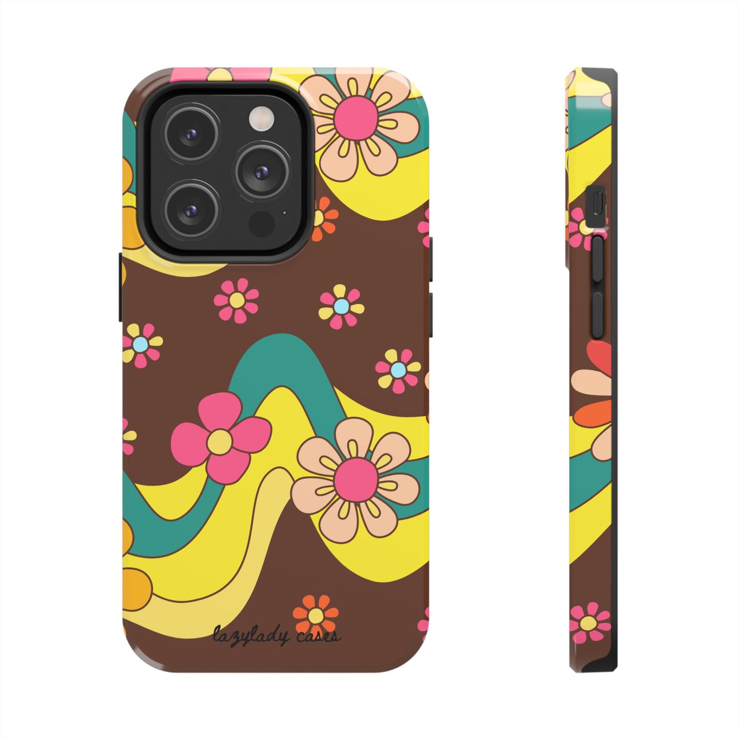 Retro Floral Tough Phone Case – Stylish and Durable Design