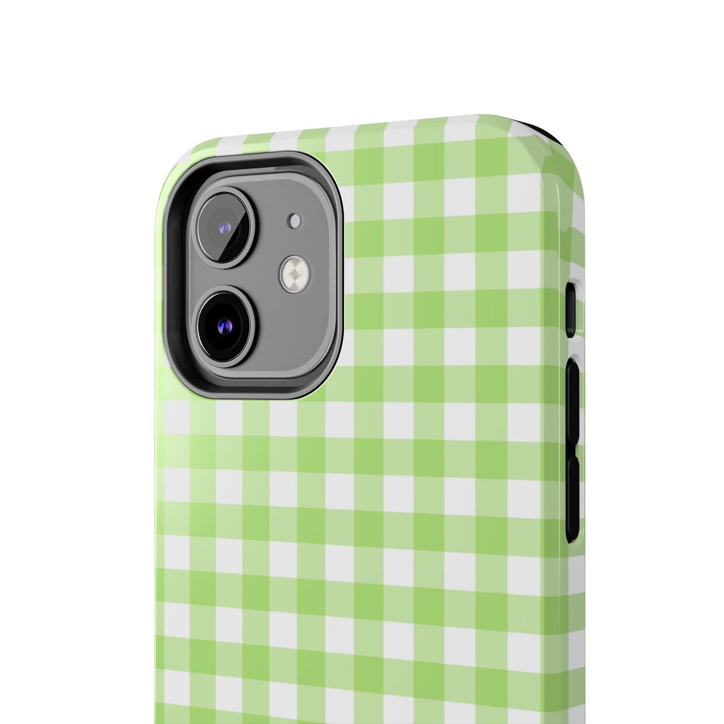 Green Gingham Tough Phone Case – Durable Protection with Stylish Checkered Design