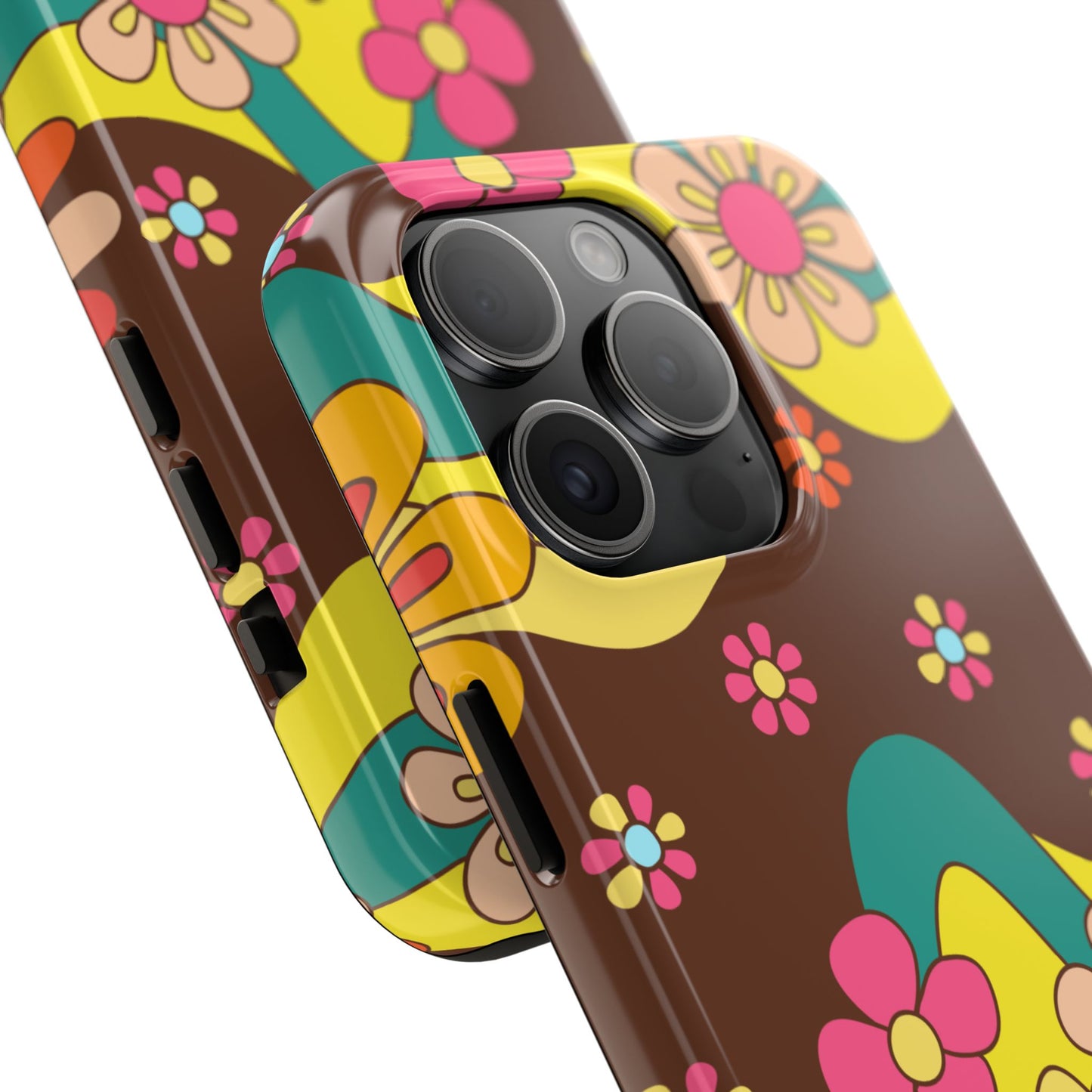 Retro Floral Tough Phone Case – Stylish and Durable Design
