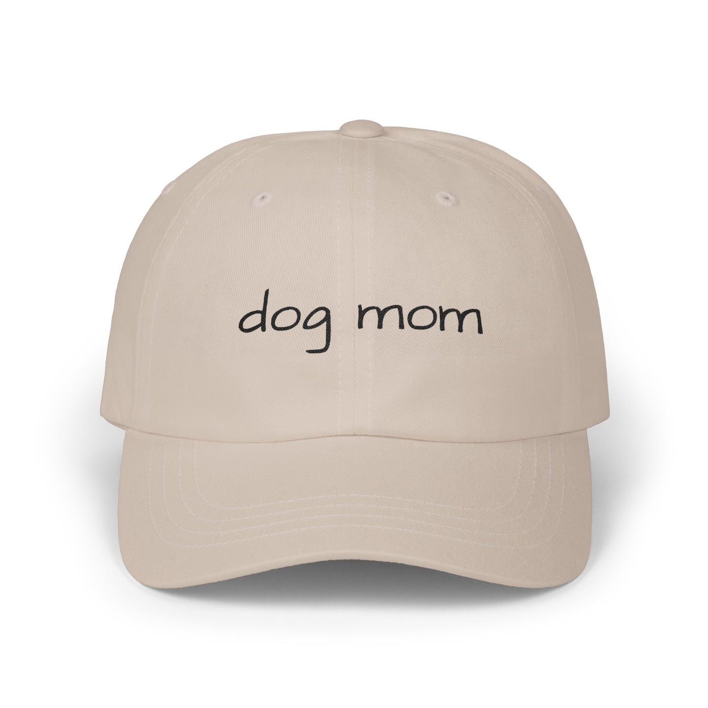 Dog Mom Cap — Embroidered White Baseball Hat for Pet Lovers